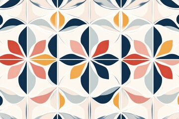 geometric design of floral motif in abstract setting - Seamless , pattern , background , tile