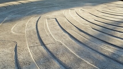 A subtle, minimalist background of light concrete with faint swirl marks or water ripples. This clean and calm texture is perfect for zen, spa, and modern, elegant design concepts.