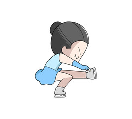 フィギュアスケートのスピンのイラスト・女性 © すずつか しおり