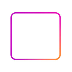 Square frame with neon gradient border.