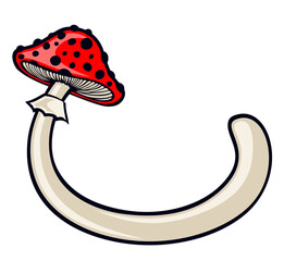 Symbol of stylized forest mushroom.
