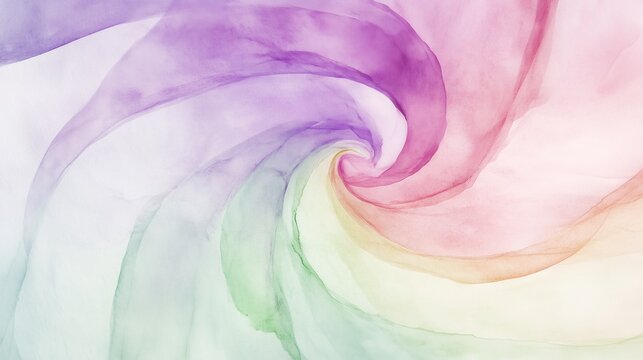 Soft pastel rainbow colors swirl in an abstract ethereal pattern with gentle blending gradients.