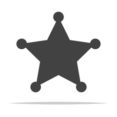 Five point sheriff star shape icon vector isolated