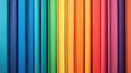 Obraz premium Book Colorful Stack Stack of colorful books forming a rainbow gradient, symbolizing creativity and the diversity of stories within.