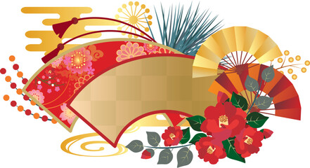 正月飾り　年賀素材