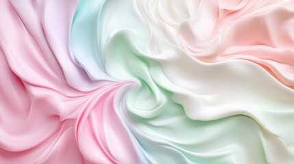 Obraz premium Soft pastel colors swirl and blend into a smooth, elegant, and vibrant abstract texture with flowing, luxurious folds.