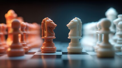 Chess knights confrontation