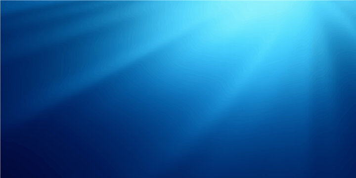 A blue abstract motion design features a bright light beam shining through dark underwater sea textures to create a glowing turquoise ocean wallpaper backdrop