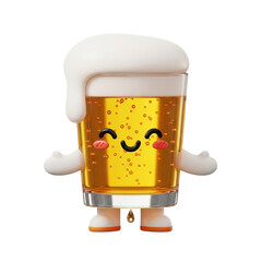 Mug of beer isolated on a transparent background