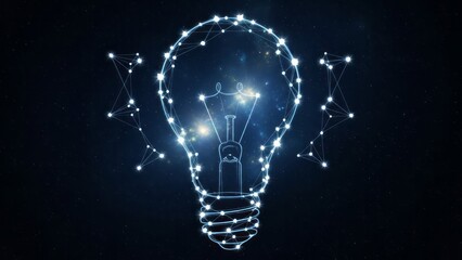 Creative Light Bulb Concept Creativity Ideas Digital Art. Concept featuring light bulb, creativity, ideas, digital art, constellations.