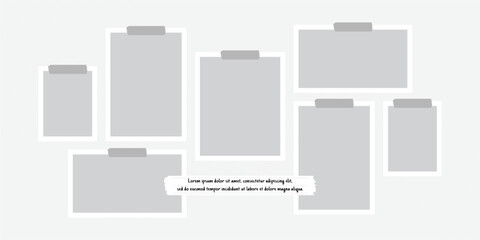 Picture abstract photo frames and digital photo wall template
