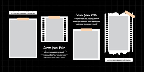 Picture abstract photo frames and digital photo wall template
