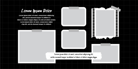 Picture abstract photo frames and digital photo wall template
