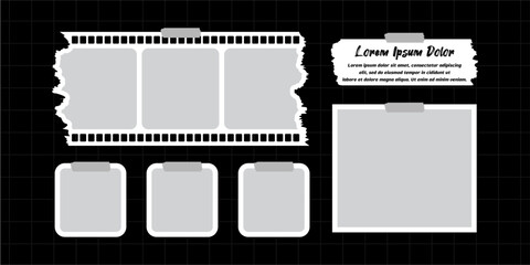 Picture abstract photo frames and digital photo wall template
