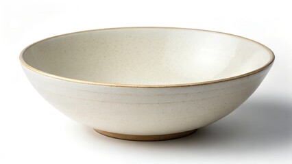 Minimalist ceramic serving bowl with a speckled cream glaze and natural clay rim, perfect for modern kitchen decor