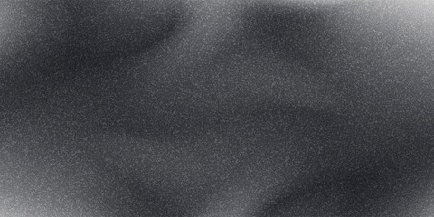 Black white dark gray silvery abstract background. Color gradient. Wave. Rough grain grainy grungy noise dust. Brushed matte shimmery blur. Light. Metallic steel metal effect. Design.