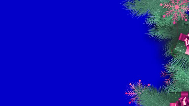Christmas holiday background border design festive season greeting card template winter celebration decoration blue backdrop copy space
