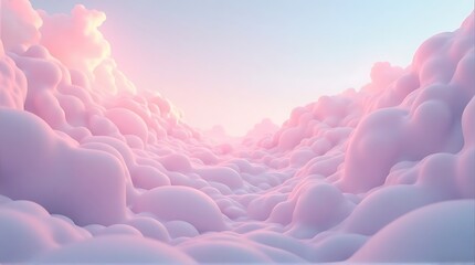 Fototapeta premium Soft Pink Fluffy Cloudscape