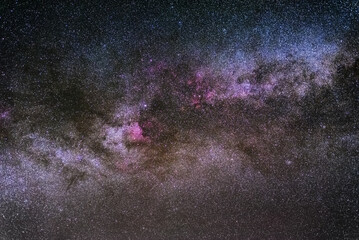The Milky way. Cygnus nebula. Landscape with Milky way galaxy
