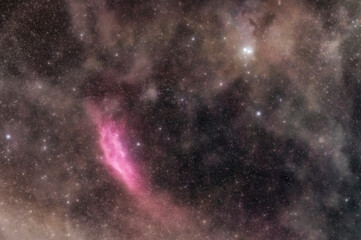 Nebula California and Nearby Stellar Cloud in the Night Sky