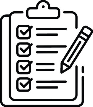 Checklist with pencil task management icon