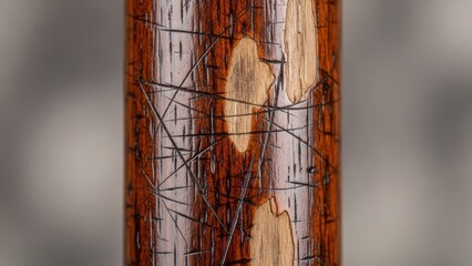 Fototapeta premium Close-up of textured wooden surface with natural patterns and grain details