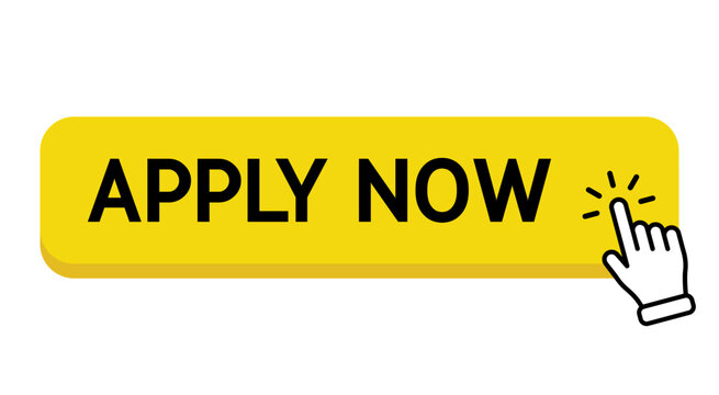 Apply Now button with hand mouse cursor click icon.Vector illustration.