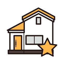 シンプルな家のアイコン+星
