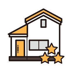 シンプルな家のアイコン＋三つ星
