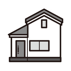 シンプルな家のアイコン＋モノクロ