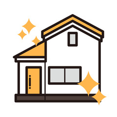 シンプルな家のアイコン＋キラキラ