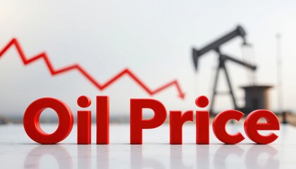 Rising trend in oil price with oil rig and graph in background during daytime Generative AI