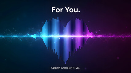 Heartfelt soundwave graphic with love message