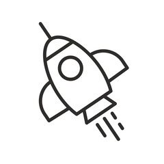 rocket sign, simple outline rocket icon