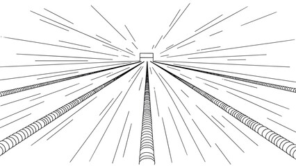 Obraz premium Futuristic tunnel with dynamic lines emphasizing perspective and depth