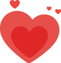 Simple red heart icon with floating smaller hearts
