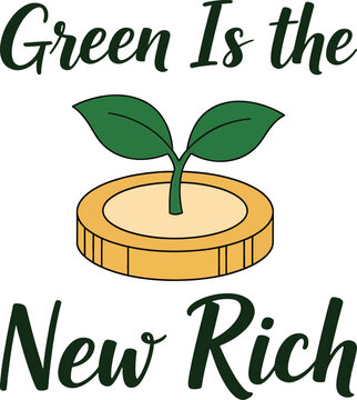 Green Is the New Rich: Sustainable Growth and Eco-Friendly Wealth Illustration