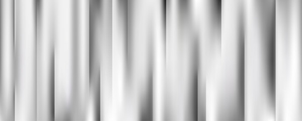 Silver gradient background. Metal foil surface. Smooth steel chrome effect of shiny material. Platinum gradation with reflections. Vector illustration