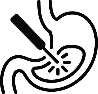Gastroscopy icon showing stomach endoscopy procedure