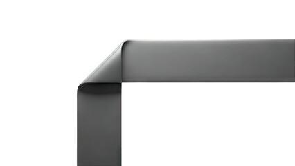 Abstract Gray Ribbon Corner on White Background
