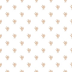 Wheat and rye ears seamless pattern isolated on white background