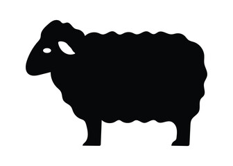 Sheep Silhouette Icon in Black Flat Vector Style for Agriculture, Farming and Animal Design,