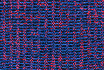 Red and blue chunky melange jersey fabric texture as background