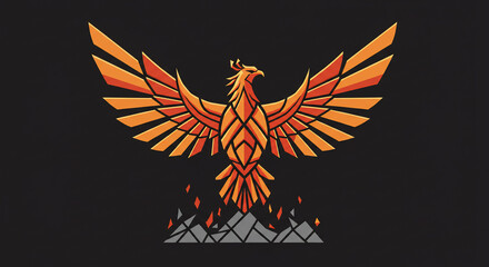 Phoenix rising from flames