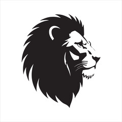 Lion head logo icon, lion face vector Illustration on white background