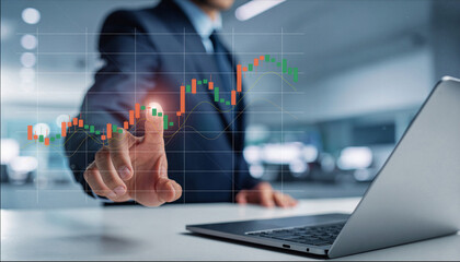 上昇トレンドを示す株価チャートと市場分析