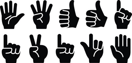 Hand gestures symbols Vector