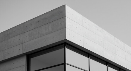 Monochrome architectural detail of concrete structure