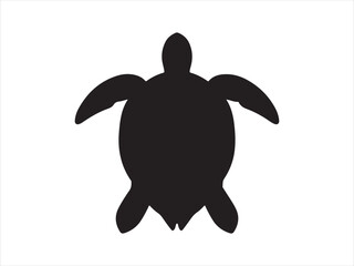 Silhouette of sea turtle, Sea turtle graphic icon. Sea turtle black silhouette vector illustration