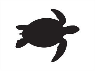 Silhouette of sea turtle, Sea turtle graphic icon. Sea turtle black silhouette vector illustration